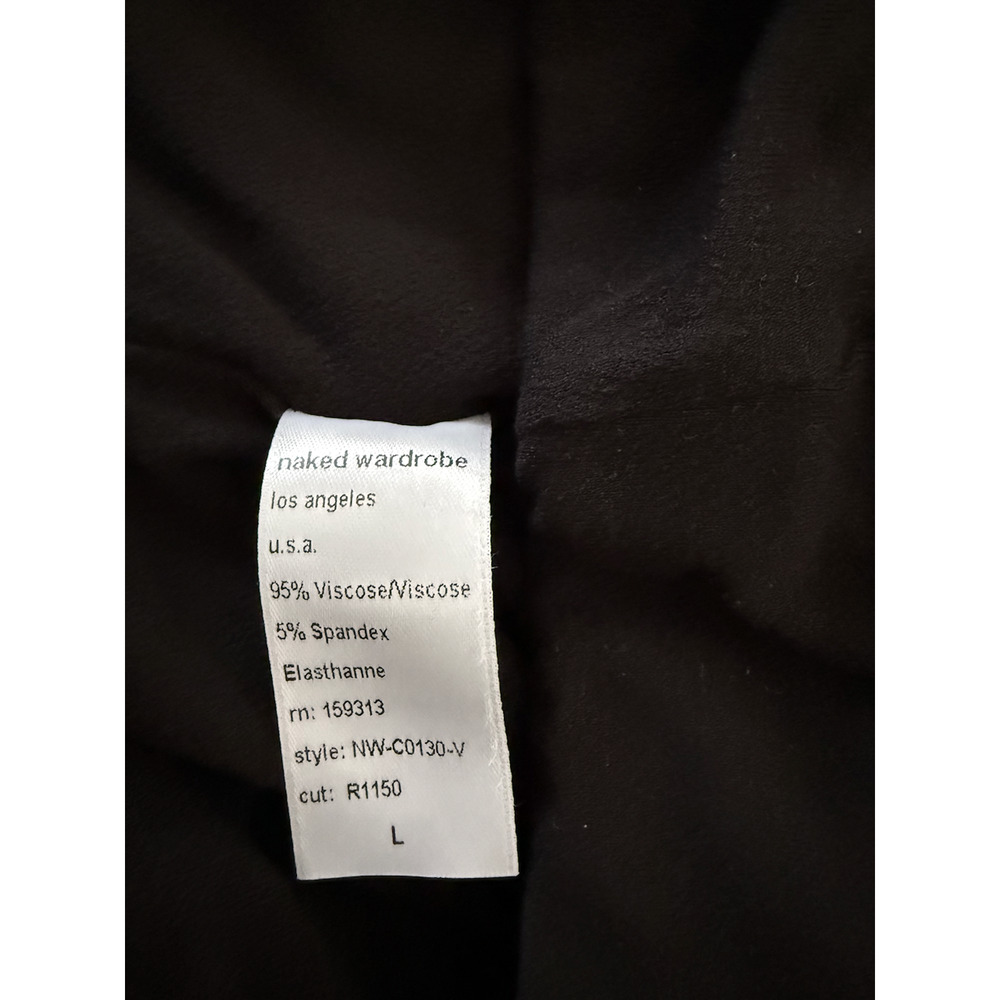 Naked Wardrobe 2 Piece Set Women's L Black Tank Top Midi Skirt Stretch NWT - Picture 6 of 11
